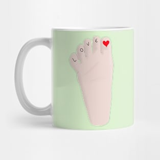 An adorable drawing of a baby's foot Mug